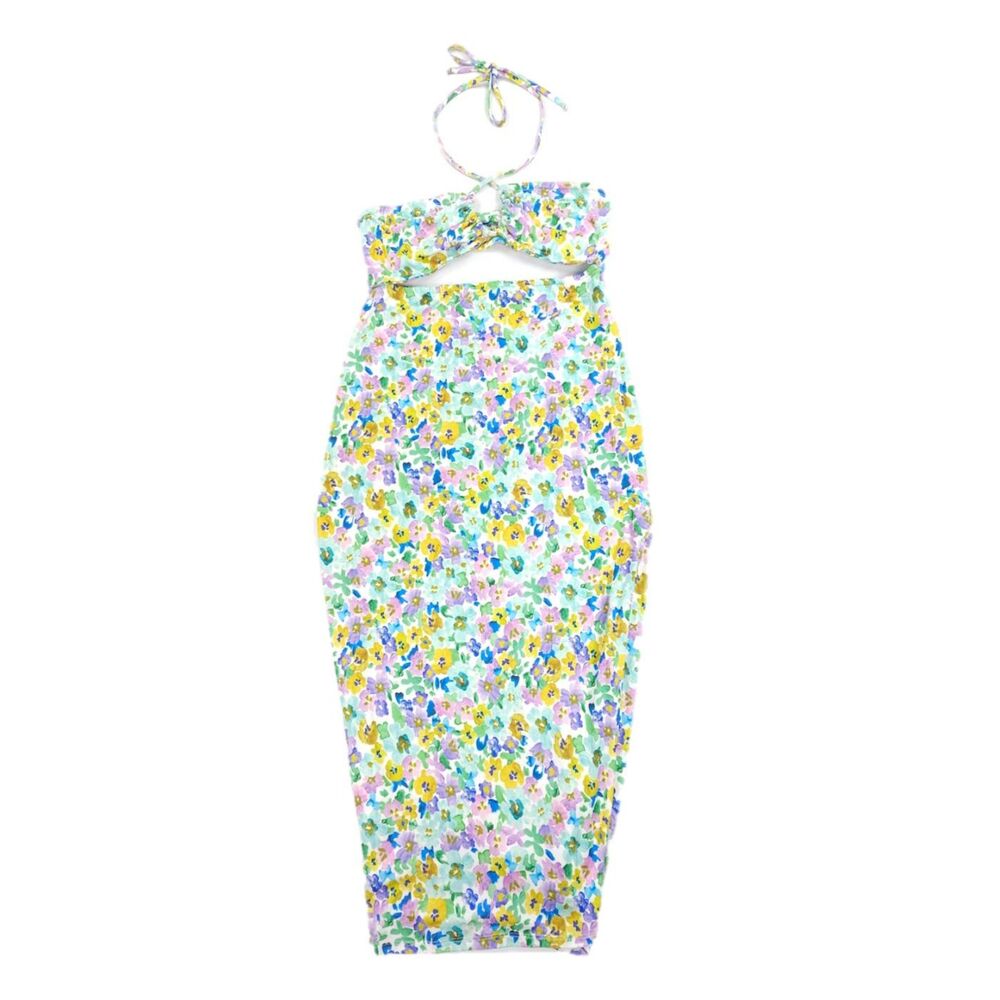 RESA Nikki Cutout Midi Dress Monet Floral Soft Girl Romantic Resort Feminine